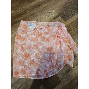 Shade & Shore Floral Sarong Swimsuit Cover-Up Skirt - Large